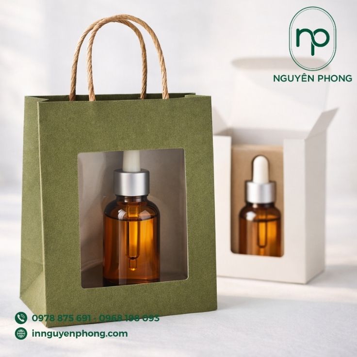 Mẫu túi giấy đựng mỹ phẩm kích thước nhỏ 